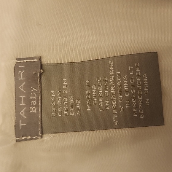 NWT - Tahari Baby Cream and Gold Puffer Jacket Size 24 months - Picture 4 of 5